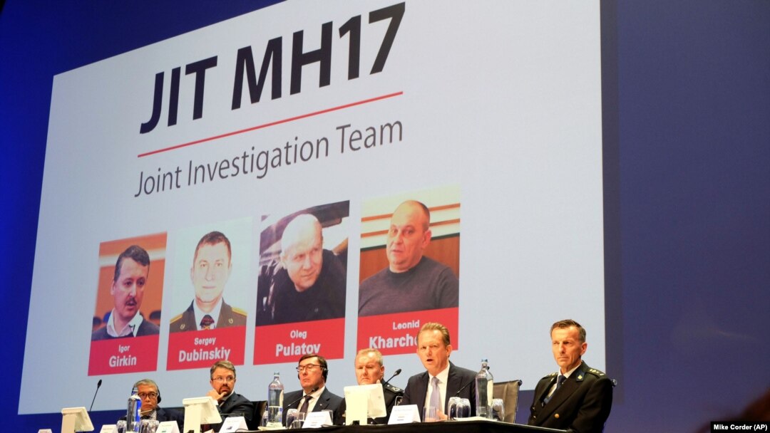 Спільна слідча група у справі збиття літака Малайзійських авіаліній рейсу МН17 оголосила у Нідерландах про підозру чотирьом підозрюваним. 19 червня 2019 року