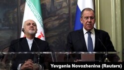 Russian Foreign Minister Sergei Lavrov (right) and his Iranian counterpart, Mohammad Javad Zarif, will be discussing bilateral ties and regional issues.