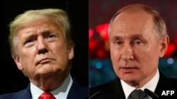 Президент Росії Володимир Путін (п) і його американський колега Дональд Трамп, комбіноване фото