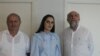 Редактор журнала «Алашара» Анатолий Лагулаа, сопредседатель социальной платформы «Будущее Абхазии» Милана Хашба и актер Абхазского драматического театра Кесоу Хагба
