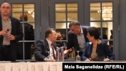 Лидеры грузинской оппозиции: Паата Давитая, Шалва Нателашвили, Давид Бакрадзе и Нино Бурджанадзе