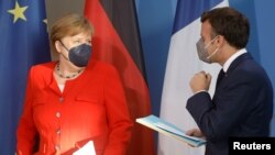 Ангела Меркел и Емануел Макрон