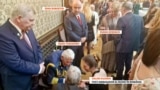 Ambsada Rusă din București - Adrian Robertin Dinu, gen.(r) Radu Theodoru și europarlamentara SOS România, Diana Șoșoacă. În imaginea care a fost publicată pe canalul de Telegram al lui A. Dinu apare și fostul ambasador al F. Ruse la București, Valeri Kuzmin.