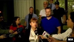 Обвинителката Вилма Русковска и првоосомничениот во Рекет, Бојан Јовановски.