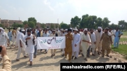 خيبر پښتونخوا کې د خلکو سولهييز اعتراض يو انځور