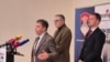 Slijeva nadesno: Nebojša Vukanović, Milan Miličević i Draško Stanivuković, lideri opozicije u RS na pres konferenciji, Banja Luka, 28. januar 2025.