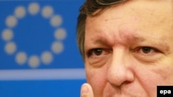 Франція - Жозе Мануель Баррозу на прес-конференції після його переобрання, як президента Європейської Комісії. Страсбург, 16 вересня 2009 року.