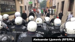 Поліцейські підрозділи на вулицях Цетинє, 5 вересня 2021 року