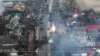 Скріншот із відео, на якому завдаються удари по російських танках у місті Бровари Київської області (архівне фото)