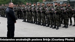 Сербський міністр поліції Александар Вулін на зустрічі зі спеціальної поліцією в Кралєво, 21 вересня 2021 року