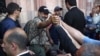 ARMENIA -- Opposition lawmaker Nikol Pashinian is greeted by his supporters in Yerevan on Wednesday, May 2, 2018. 