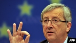 Голова групи країн євро Жан-Клод Юнкер під час прес-конференції у Брюсселі, 16 лютого 2010 року