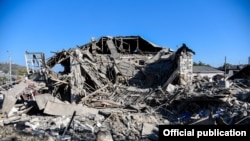 Armenia- A building damaged by recent shelling in Stepanakert, 17Oct2020