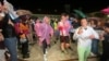 Croatia -- People gather to welcome students from Serbia who are running towards Brussels, April 25, 2025.
