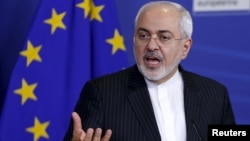 محمدجواد ظریف، وزیر خارجه جمهوری اسلامی، در یکی از نشستهای خبریاش با مقامهای اتحادیه اروپا