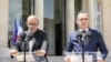 France - French Foreign Affairs Minister Jean-Yves Le Drian (L) and German Foreign Affairs Minister Heiko Maas adress a press conference at the Elysee presidential palace on June 19, 2019..
