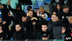 Some Bulgarian fans in the crowd were making Nazi salutes.