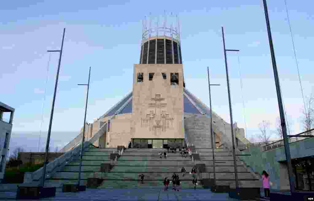 The Metropolitan Cathedral of Christ the King in Liverpool, England, was designed by Frederick Gibberd and consecrated in 1967. It is derisively referred to as the "Mersey Funnel" by locals and almost immediately after its opening started exhibiting a number of design flaws, such as a leaky roof. CNN recently voted it one of the world's worst buildings.