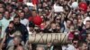 Angajați uzinei MZKT la protest. 17 august 2020