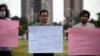 Journalists protested against the arrest of media professionals in Islamabad in July. (file photo)