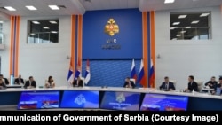 Ministar unutrašnjih poslova Srbije Aleksandar Vulin i ruski ministar za civilnu zaštitu, vanredne situacije i otklanjanje posledica elementarnih nepogoda Jevgenij Ziničev 