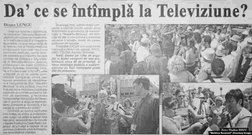 "Moldova Suverană", 4 august 2004, proteste la Teleradio Moldova