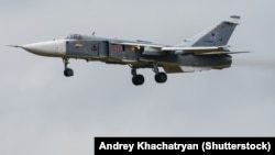 Ілюстрацыйнае фота. Расейскі самалёт Су-24, 2015