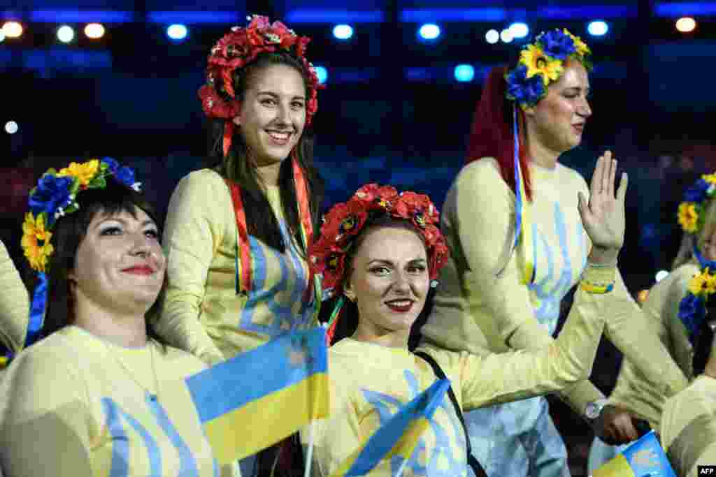 Члени української паралімпійської збірної під час урочистої церемонії відкриття Паралімпіади. Ріо-де-Жанейро, 7 вересня 2016 року&nbsp;