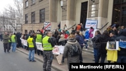 Protest zaduženih u 'švajcarcima' u Beogradu, 27. mart 2019.