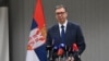 Predsednik Srbije Aleksandar Vučić tokom posete Briselu, 25. mart 2025.