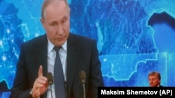 Dmitry Peskov la conferința de presă anuală a lui Vladimir Putin. 17 decembrie 2020
