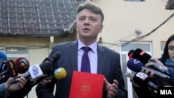 Изјава на градоначалникот на Град Скопје Петре Шилегов. Фото: Дарко Попов/МИА