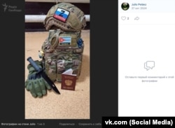 O postare pe rețelele sociale arată obiecte, inclusiv un pașaport rusesc și simbolul propagandistic pro-război „Z”.