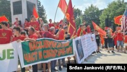 Црногорските патриотски организации протестираат против устоличувањето на митрополитот на Српската православна црква во Цетиње. 22.08.2021.