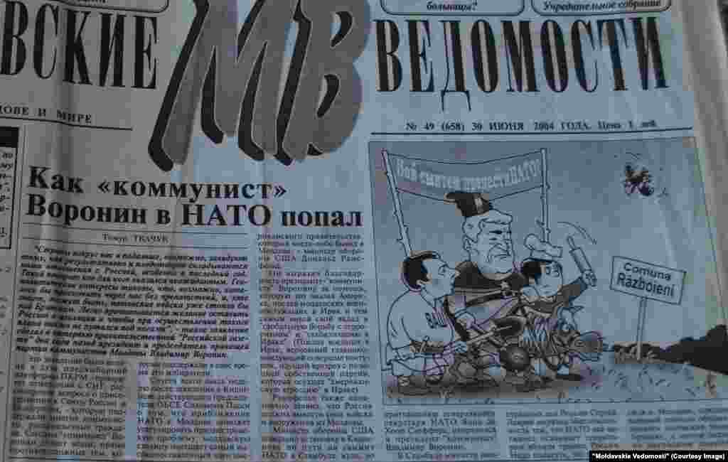 "Moldavskie Vedomosti", 30 iunie 2004, "Cum a ajuns la NATO "comunistul" Voronin"
