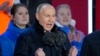 Володимир Путін виступає під час концерту на честь його чергового президентства та 10-річчя незаконної анексії Криму. Червона площі у Москві. Росія. 18 березня 2024 року
