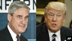 Спецпрокурор США Роберт Мюллер і президент США Дональд Трамп 