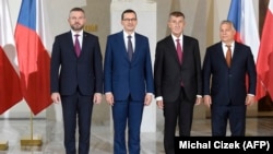 Slovački premijer Peter Pellegrini, poljski premijer Mateusz Morawiecki, češki premijer Andrej Babiš i mađarski premijer Viktor Orban 