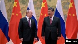 Володимир Путін та Сі Цзіньпінь під час зустрічі у день відкриття зимової Олімпіади. Пекін, 4 лютого 2022 року