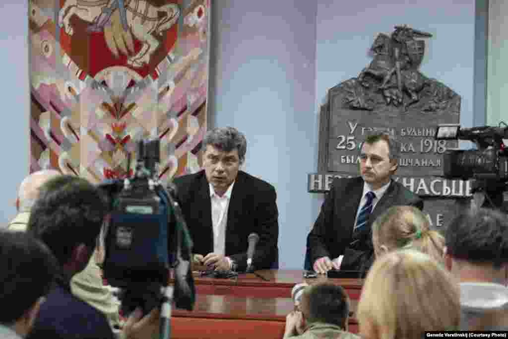 Барыс Нямцоў у Менску ў 2013 годзе. Фота Генадзя Верацінскага