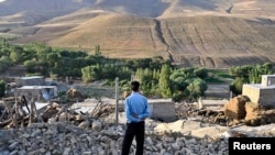 نمایی از خرابی‌های زمین لرزه مردادماه امسال در منطقه ارسباران آذربایجان شرقی ایران