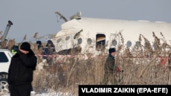 Разбившийся самолет Fokker 100 авиакомпании Bek Air. Алматы, 27 декабря 2019 года.