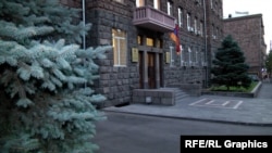 Armenia -- The main entrance to National Security Service headquarters in Yerevan.