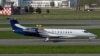 O aeronavă privată Embraer Legacy 600 pe pista aeroportului internațional Pulkovo din Sankt Petersburg, 9 mai 2023