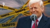 US President Donald Trump, import tarrifs, trade tarrif, collage, cover for Azattyq