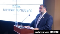 Ռուբեն Վարդանյանը «Ավրորա» մրցանակաբաշխության ժամանակ, Երևան, 24-ը ապրիլի, 2018թ․