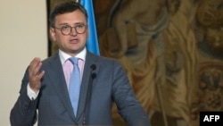 Ministrul ucrainean de Externe, Dmitro Kuleba la Praga, Cehia, 28 august 2023. 