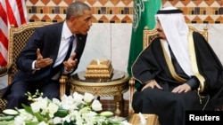 دیدار باراک اوباما و ملک سلمان در عربستان سعودی در ماه ژانویه