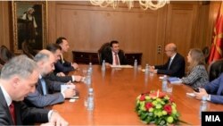 Премиерот Зоран Заев на состанок со делегација на ОБСЕ предводена од претставникот за слобода на медиумите Арлем Дезир.
