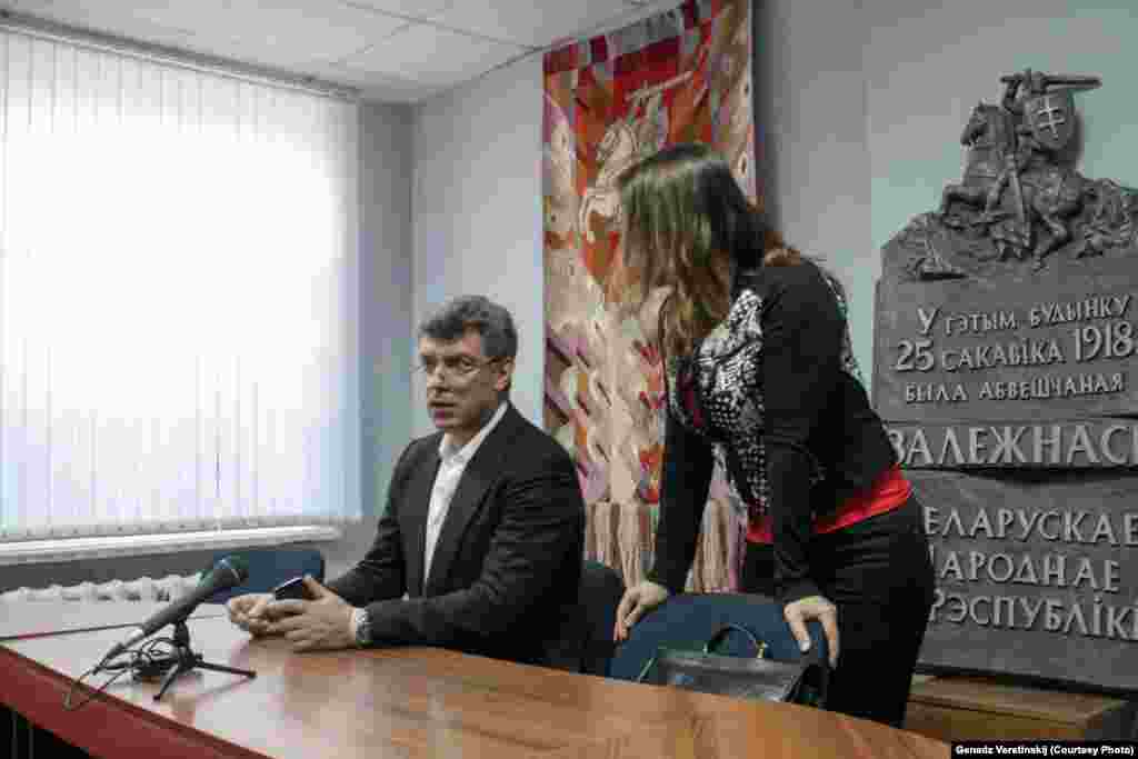 Барыс Нямцоў у Менску ў 2013 годзе. Фота Генадзя Верацінскага